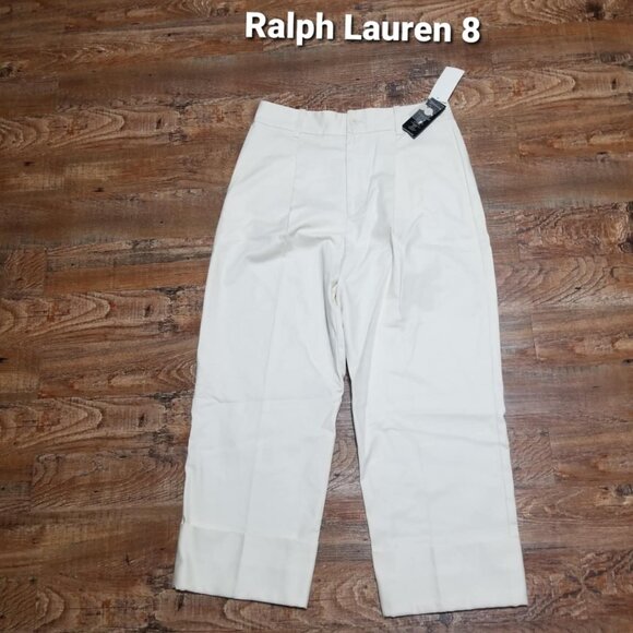 Ralph Lauren Pants - Ralph Lauren Pants Cropped Ankle Ivory /Cream NWT 8 Office Modern Straight